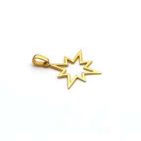 Real Gold Plain Star Flash Pendant 0112 P 1793