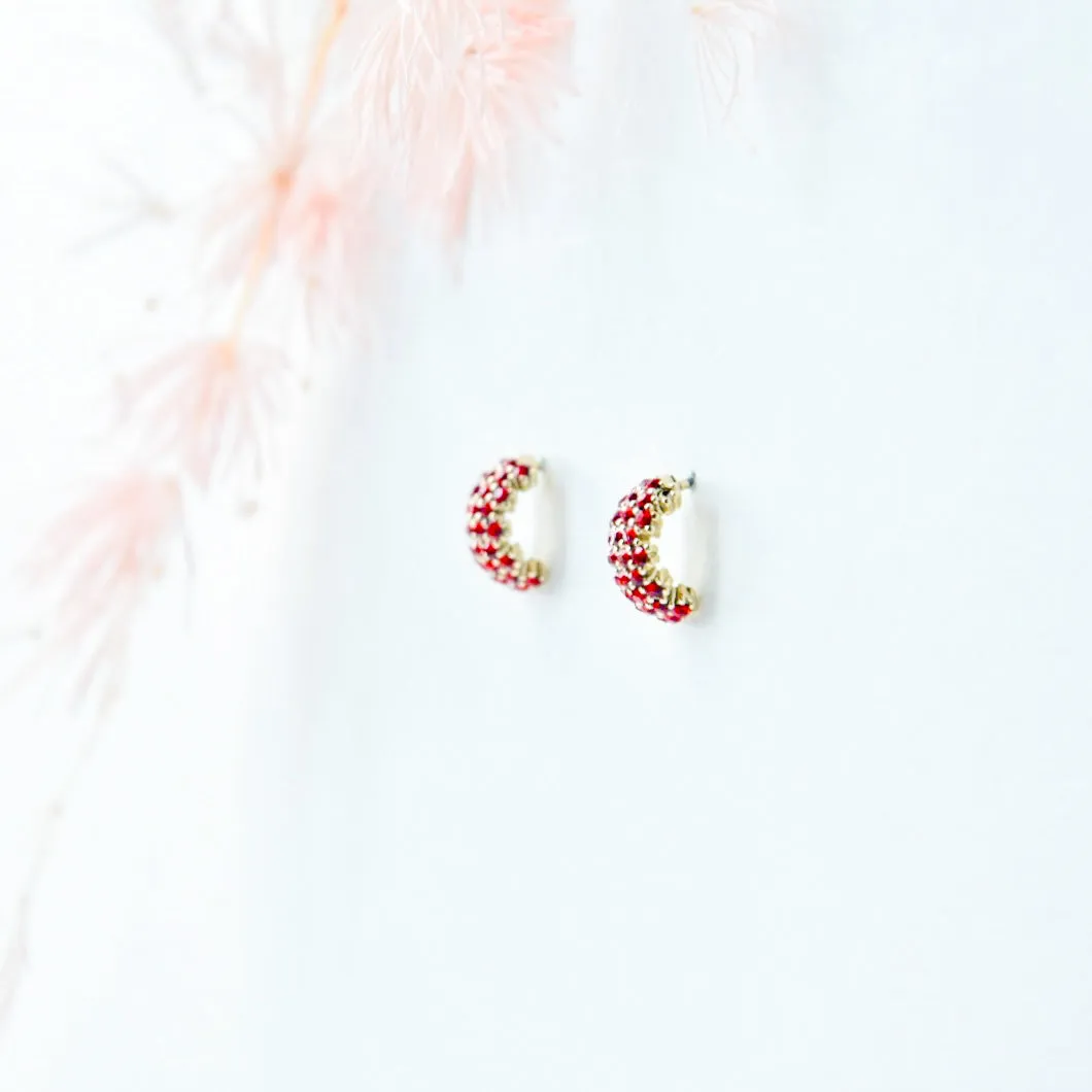Red Curvy Love Earrings