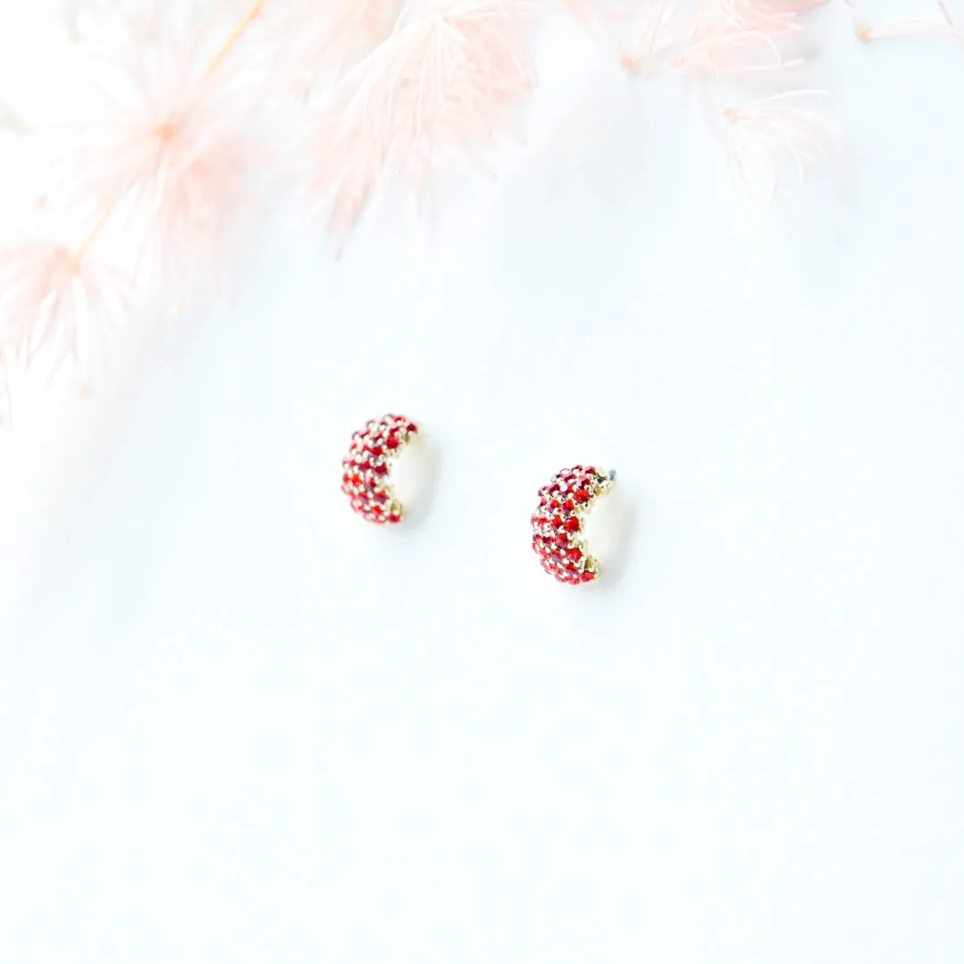 Red Curvy Love Earrings