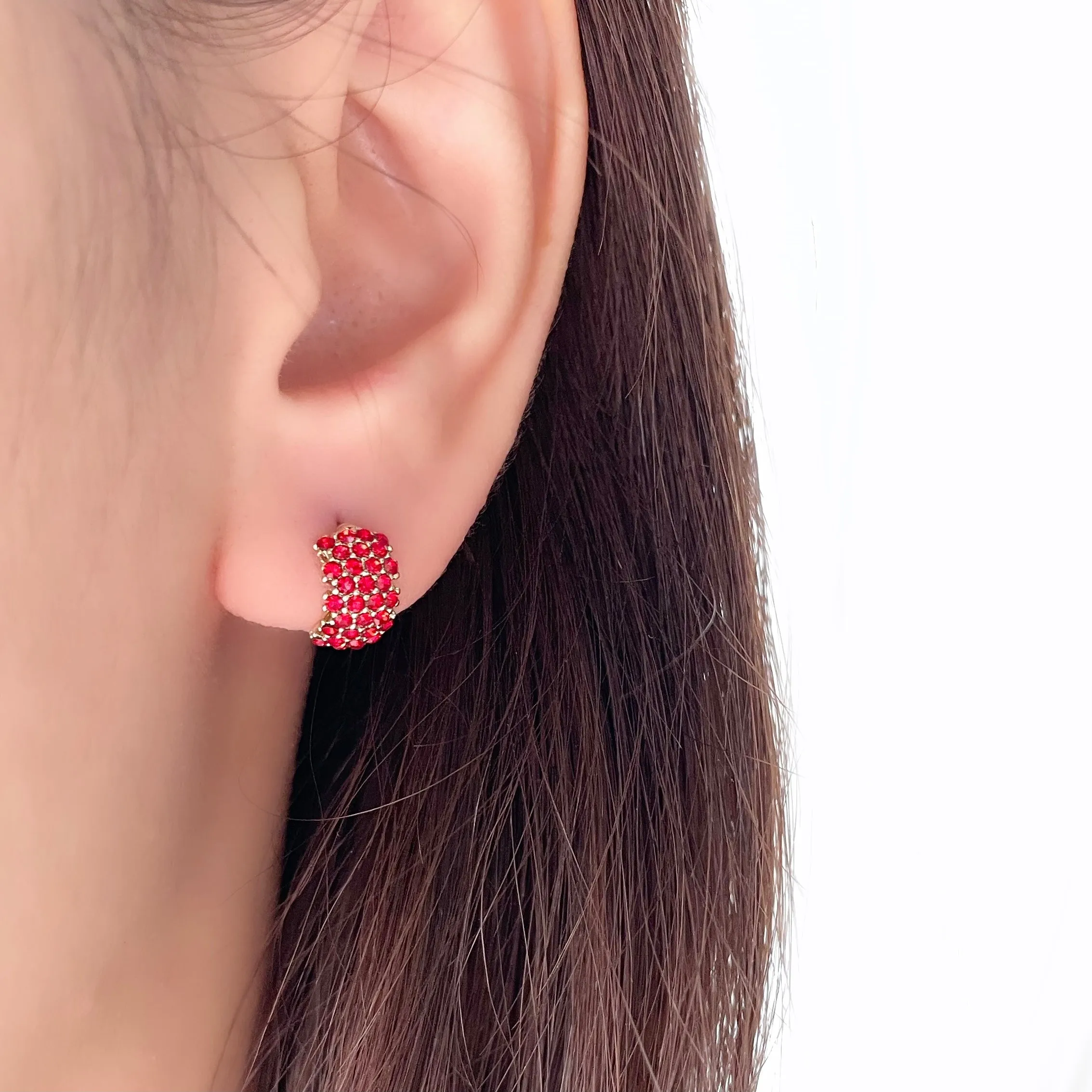 Red Curvy Love Earrings