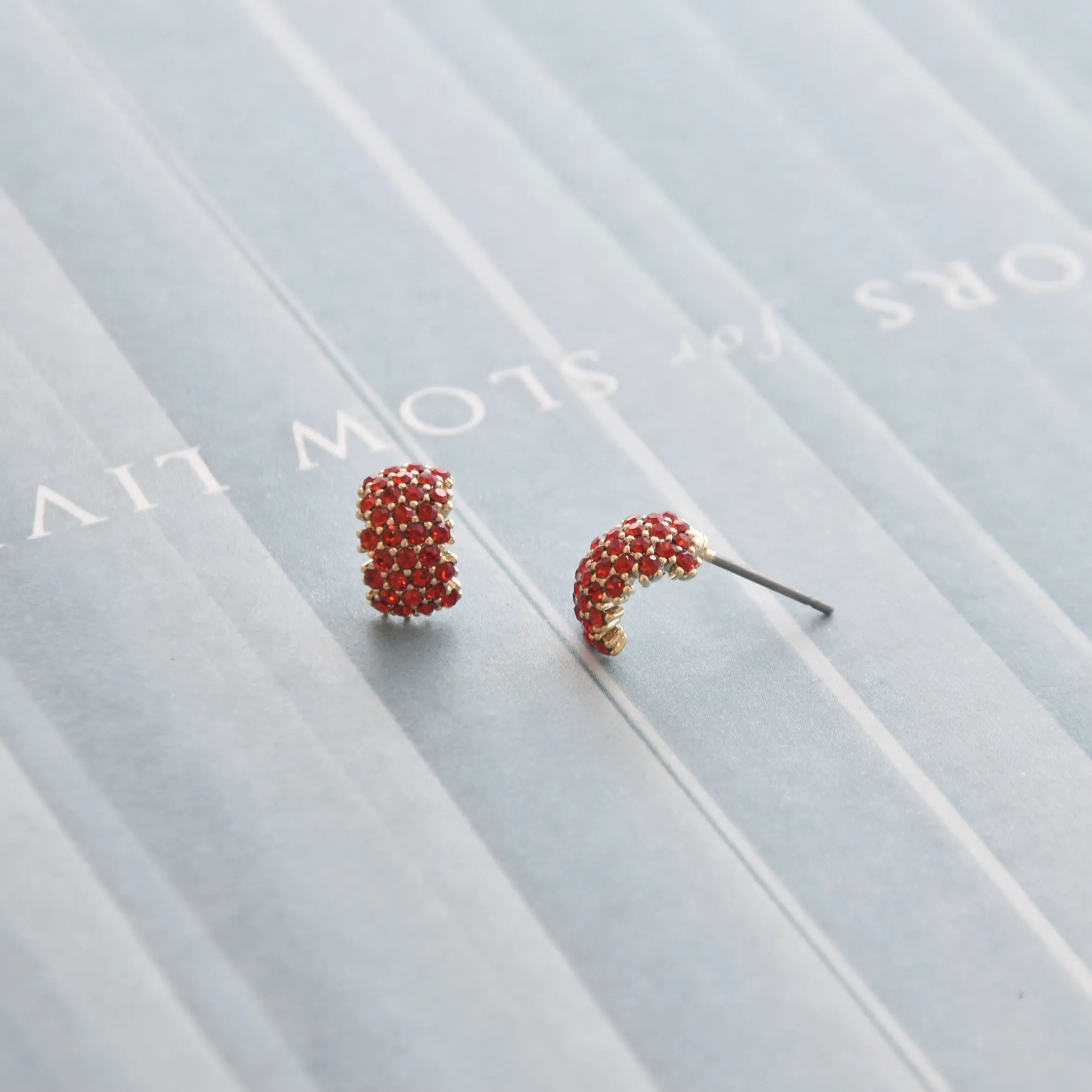 Red Curvy Love Earrings