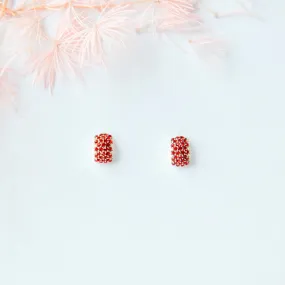 Red Curvy Love Earrings