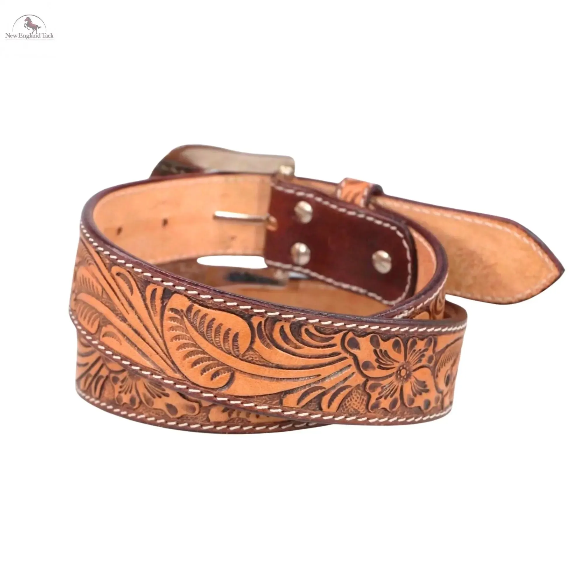 Resistance Premium Western Cowgirl Cowboy Floral Tooled  Argentinian Leather Belt