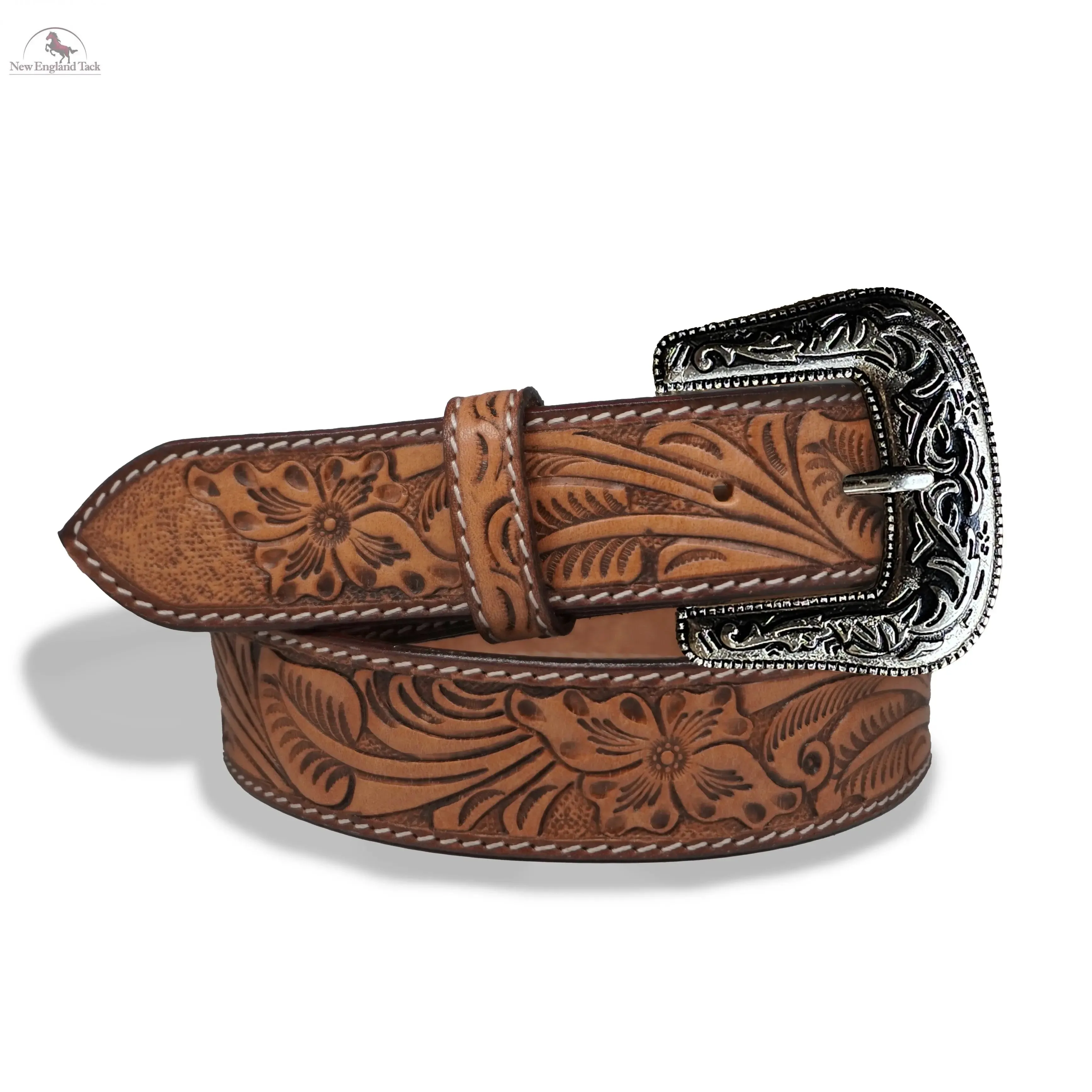 Resistance Premium Western Cowgirl Cowboy Floral Tooled  Argentinian Leather Belt