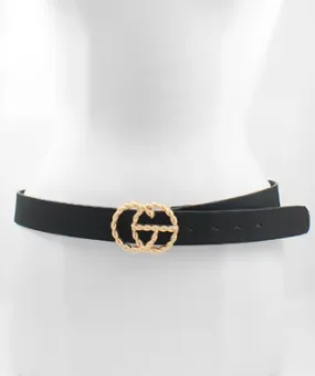 Rope Chain Buckle Belt Black