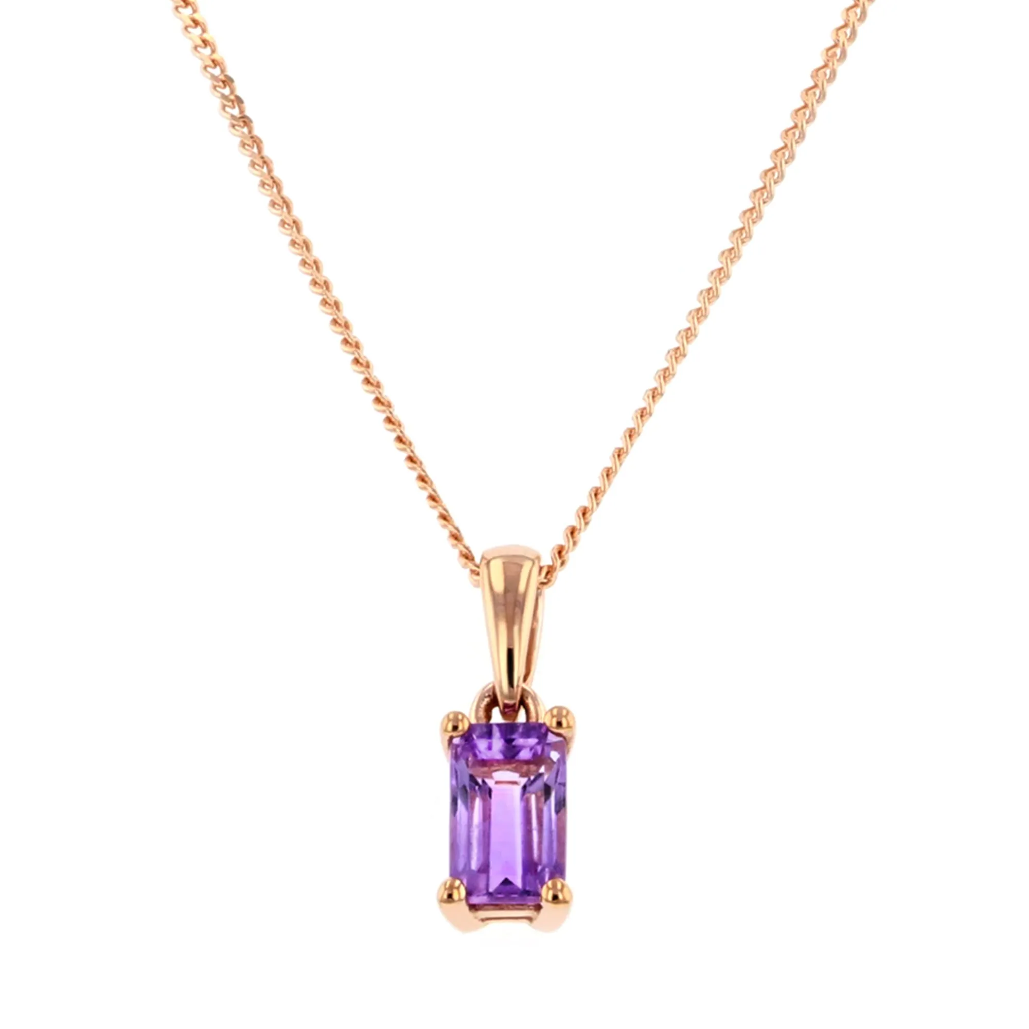 Rosa Mer 0.35ct Amethyst Pendant | 9K RoseGold