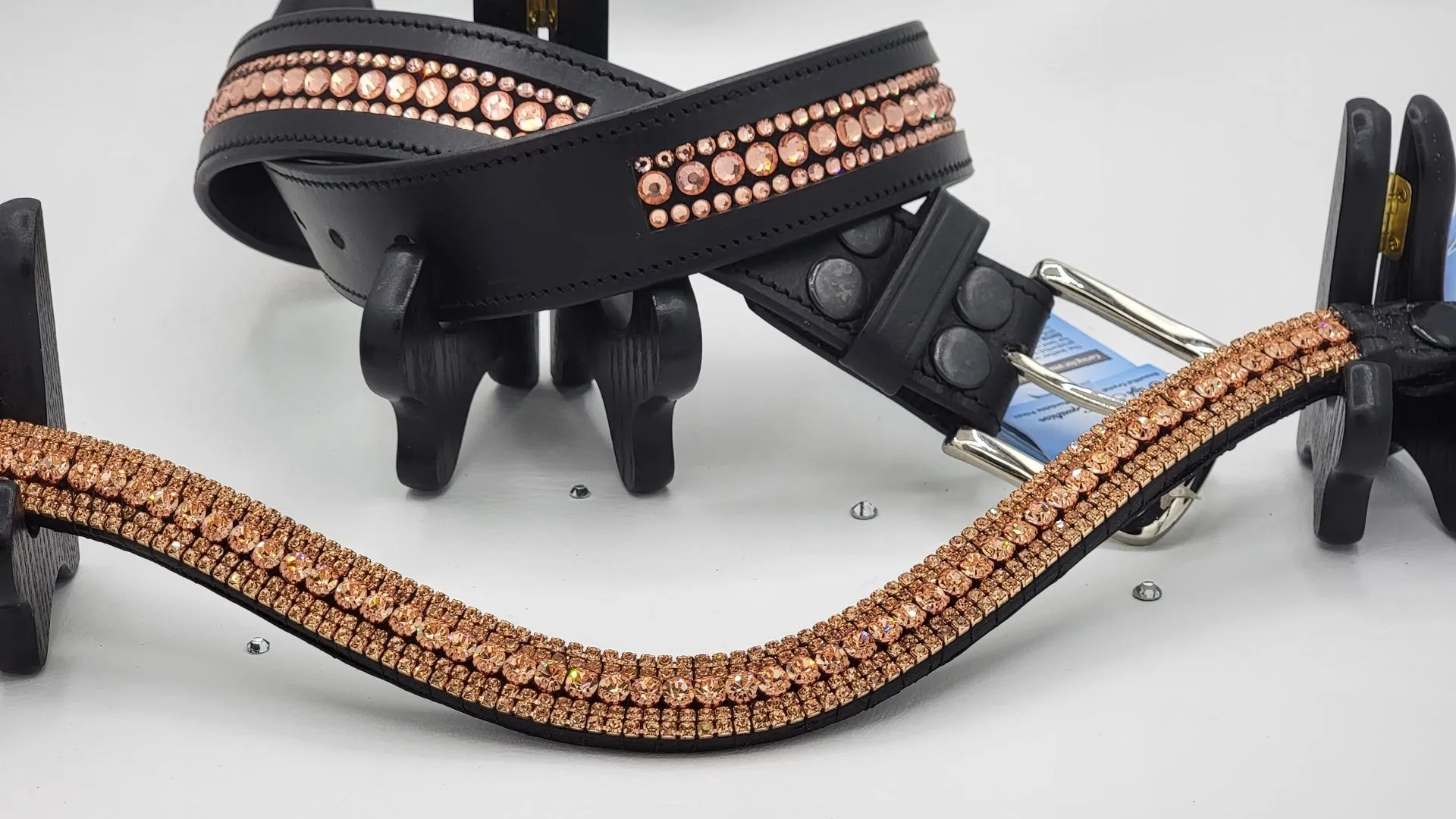 Rose Gold 3 Row Leather Belt