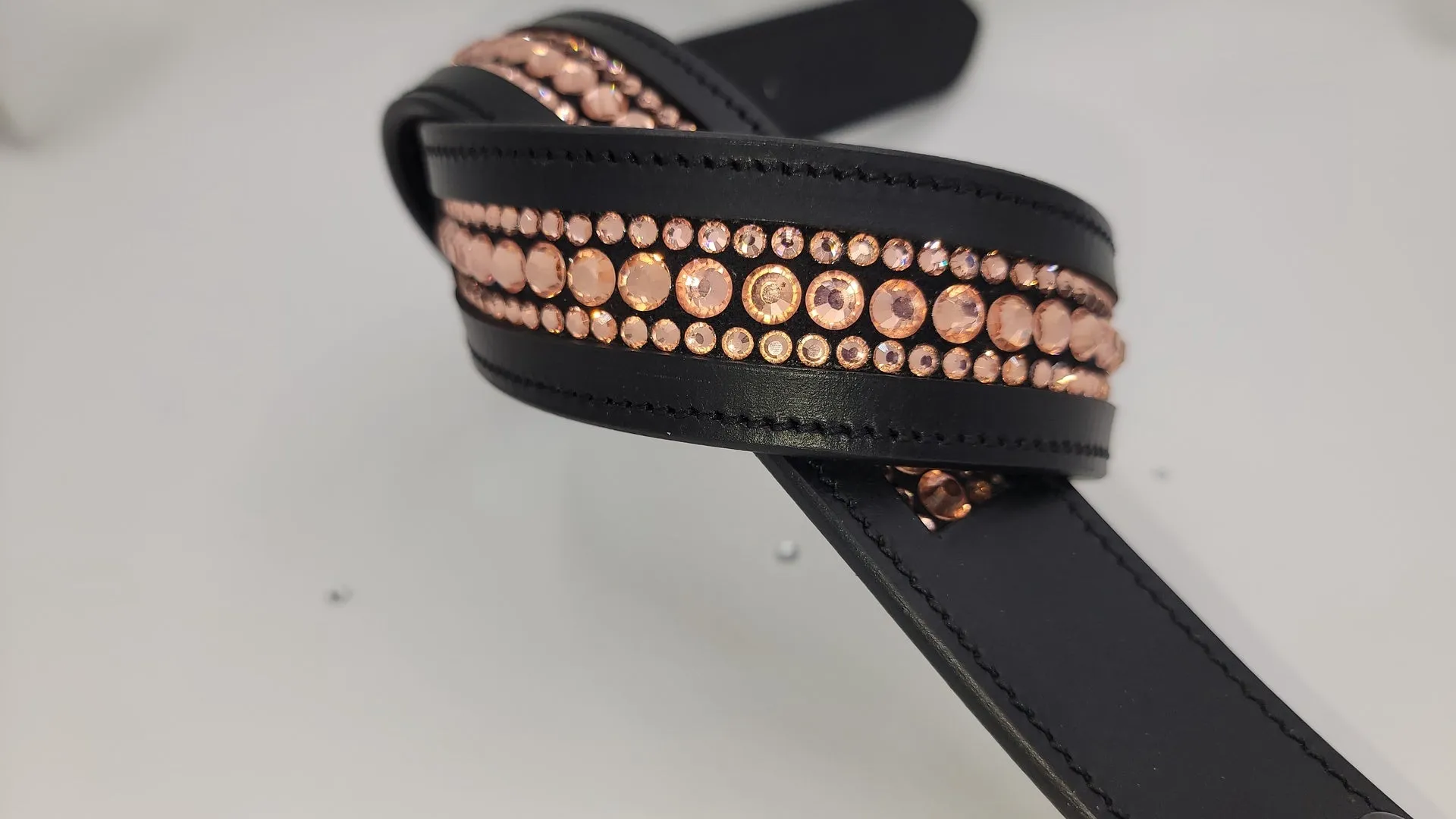 Rose Gold 3 Row Leather Belt