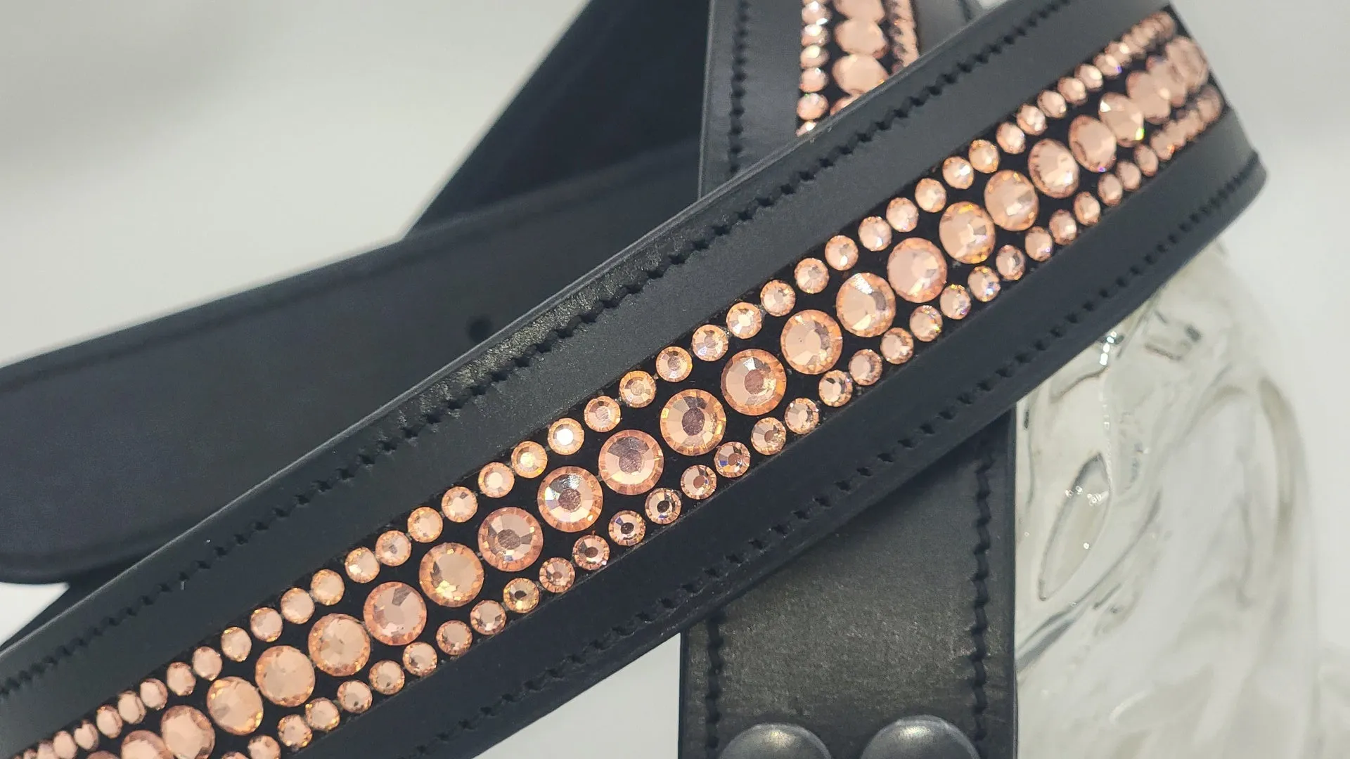 Rose Gold 3 Row Leather Belt