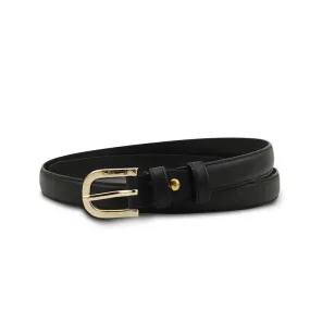 Saffiano Leather Girl’s Skinny Belt - Classic Black