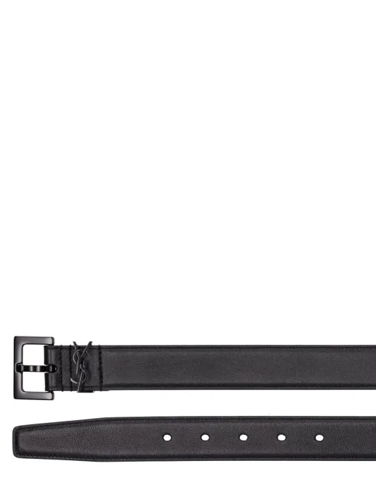 Saint Laurent   3cm Cassandre leather belt 