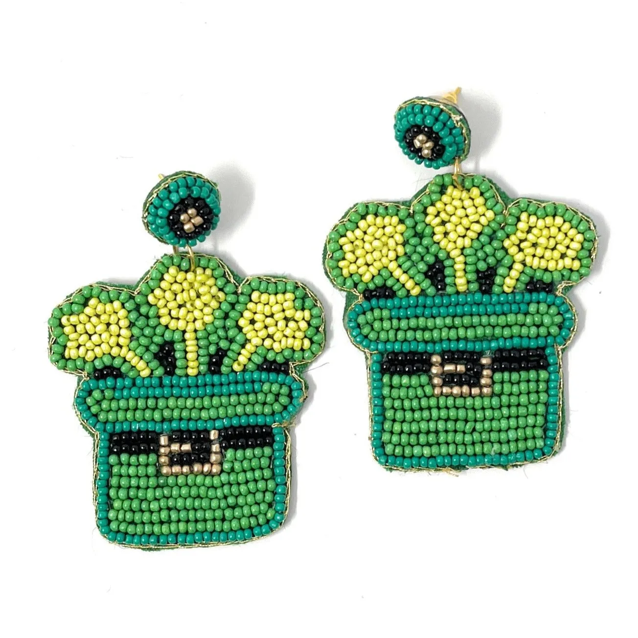 Saint Patrick's Pop Up Hat Beaded Earrings
