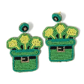 Saint Patrick's Pop Up Hat Beaded Earrings
