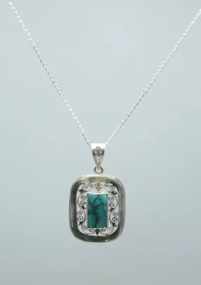 Silver Sterling Turquoise Pendant