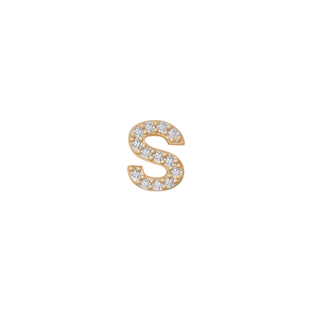 SKINNY SILVER S CHARM ( YELLOW)