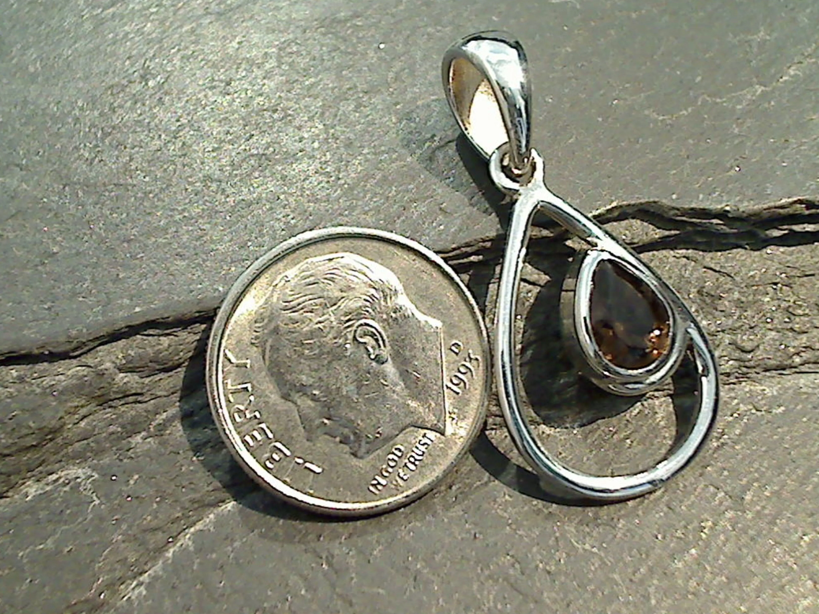 Smokey Quartz, Sterling Silver Pendant