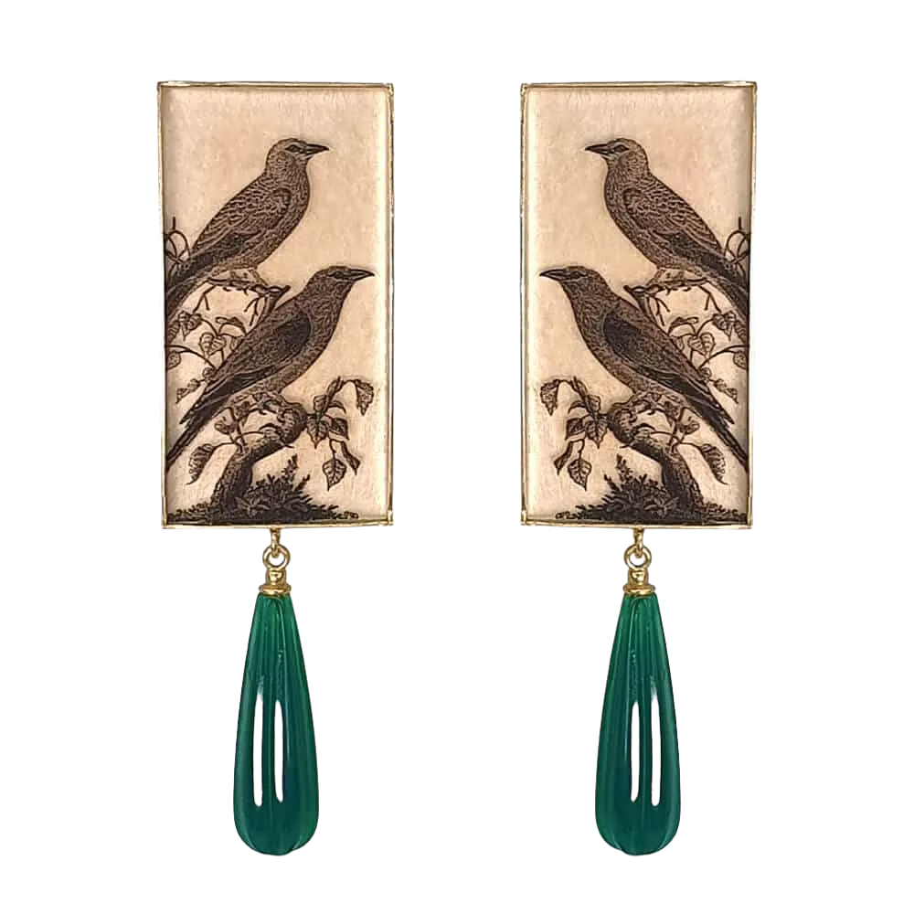 Songbirds & Agate Earrings