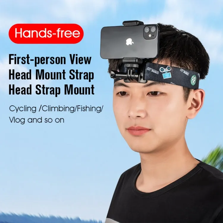 STARTRC Adjustable Head Strap Vlog FPV POV Mount Belt for GoPro, Insta360, DJI Osmo Action and Other Action Cameras(Black)