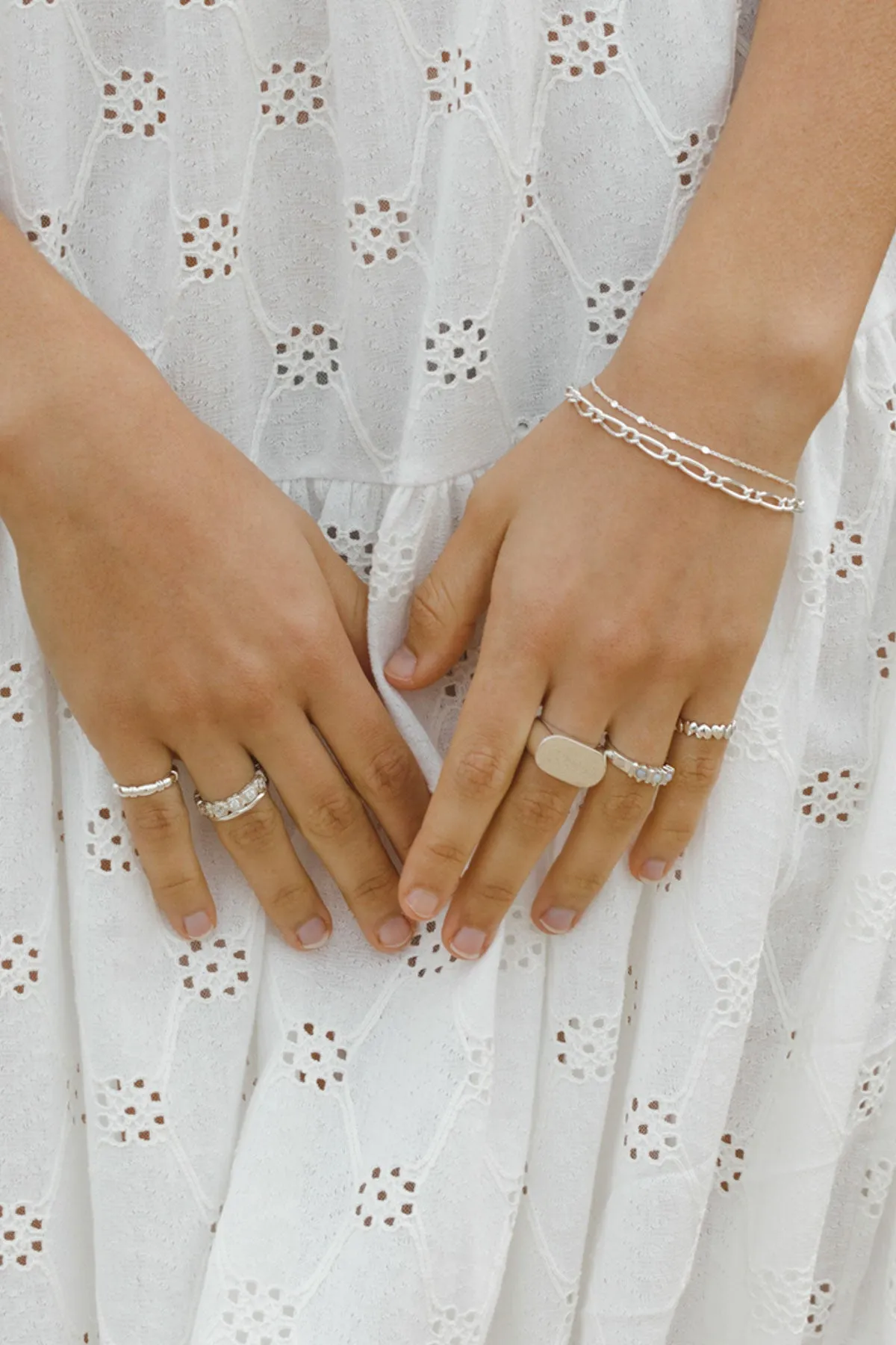 Statement bar ring silver