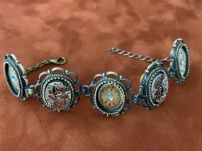 Steampunk Bracelet - In the Works - Steampunk watch parts charm bracelet - Vintage watch parts