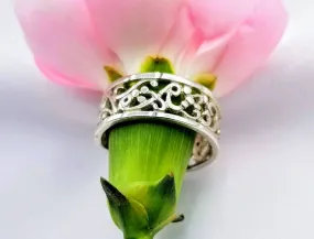 Sterling Filigree Cut Swirl Band