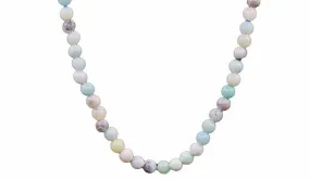 Sterling Silver 90's Style Mini Adjustable Amazonite Natural Gemstone Necklace
