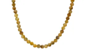 Sterling Silver 90's Style Mini Adjustable Golden Tigers Eye Natural Gemstone Necklace