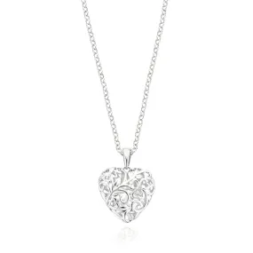 Sterling Silver Diamond Set Heart Necklace Pendant