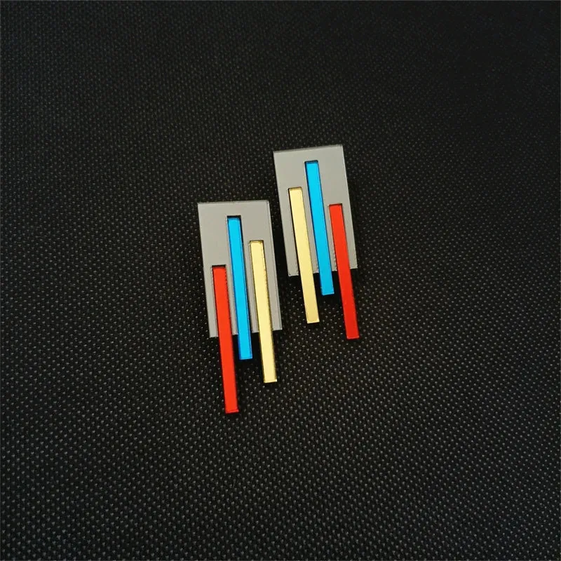TEEK - Stripes Glitter Mirror Earrings