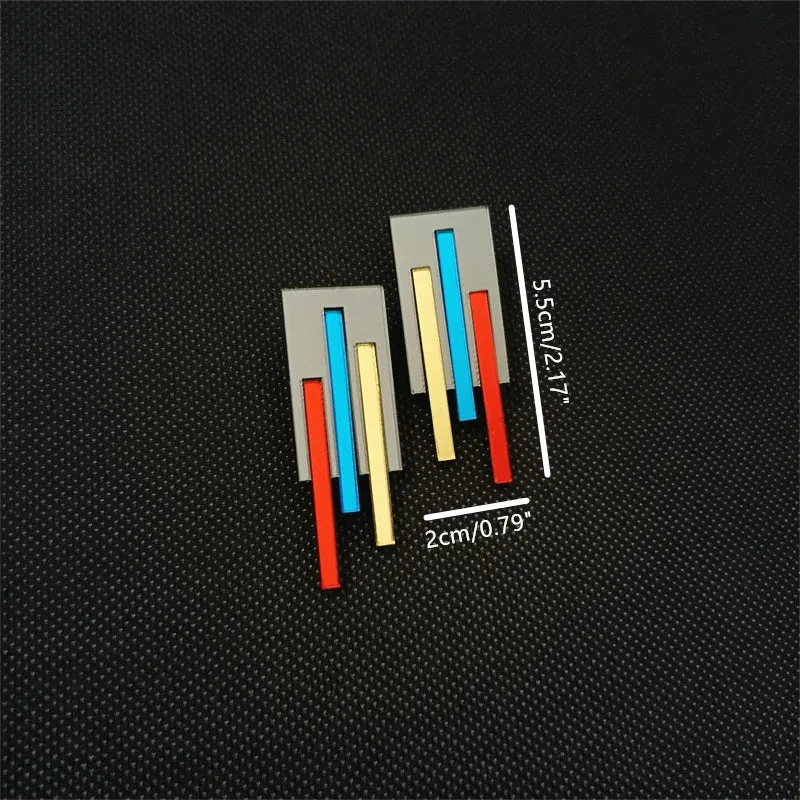 TEEK - Stripes Glitter Mirror Earrings