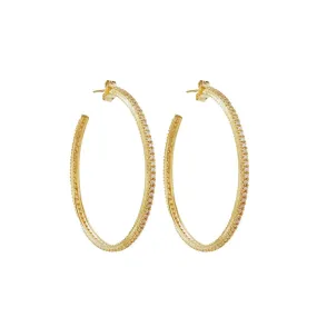 Temptation Zirconia Hoop Earrings Gold Plated