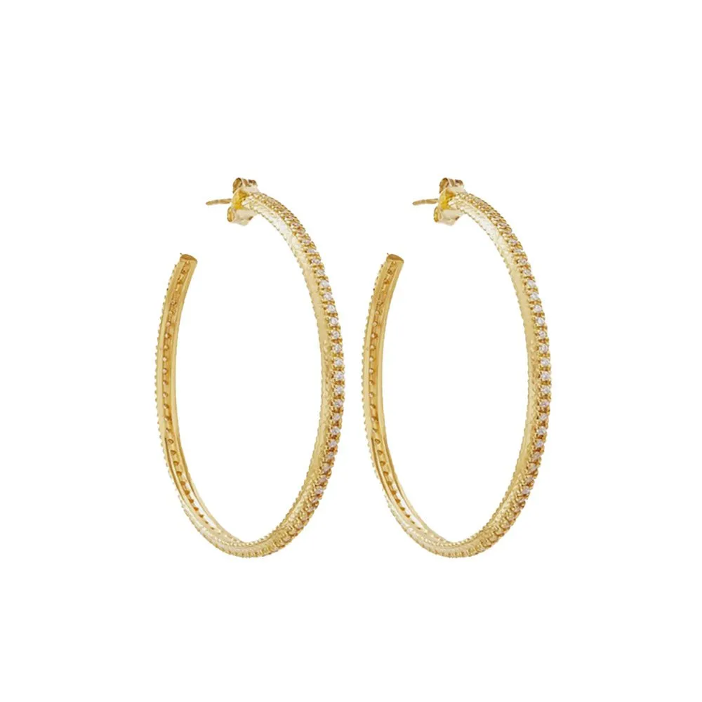 Temptation Zirconia Hoop Earrings Gold Plated