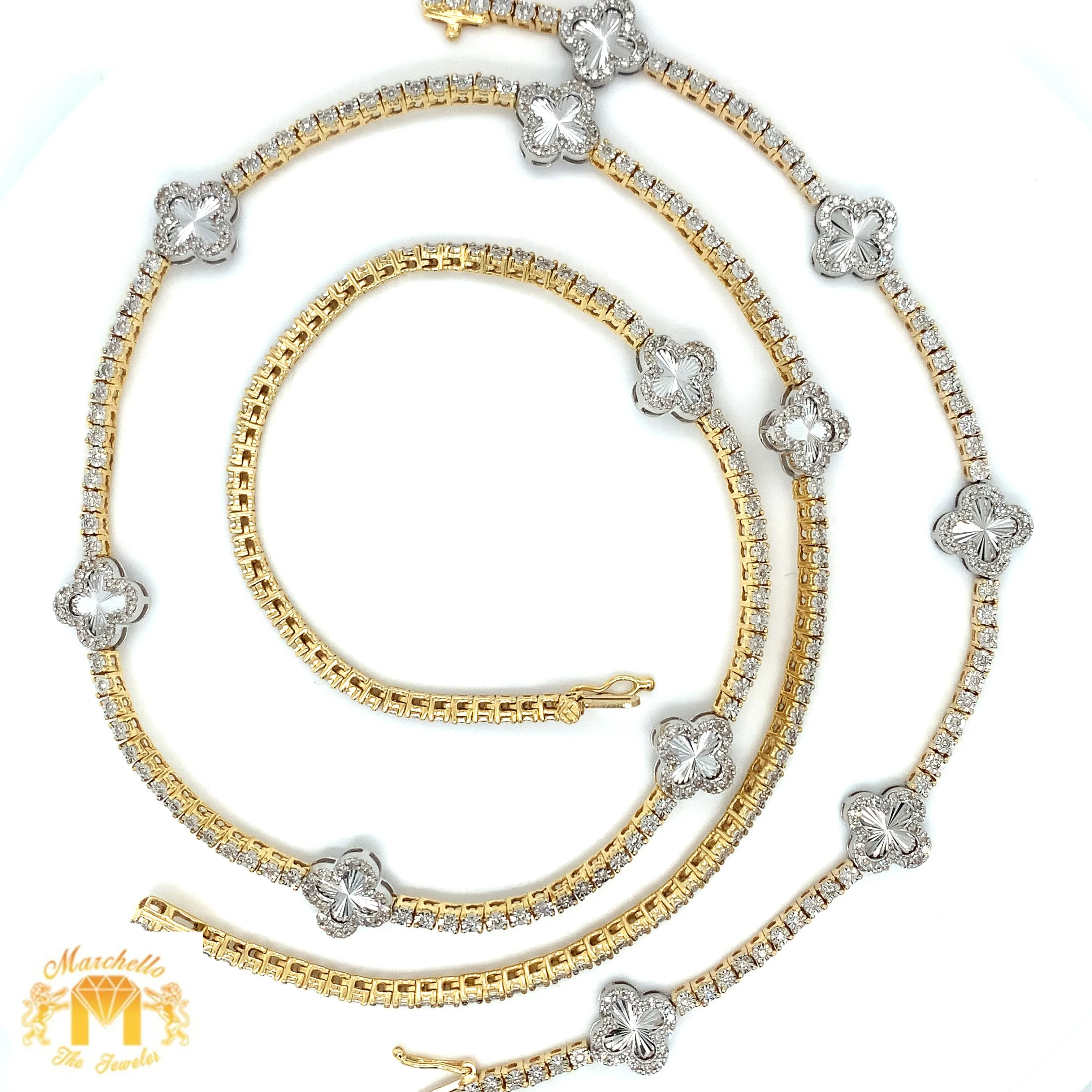 Tennis Chain and Bracelet Set, Round Diamonds