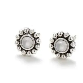 Tiny White Daisy Stud Earrings