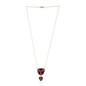 Tourmaline Melon Diamond Tourmaline 18k Yellow Gold Handmade Necklace On Sale
