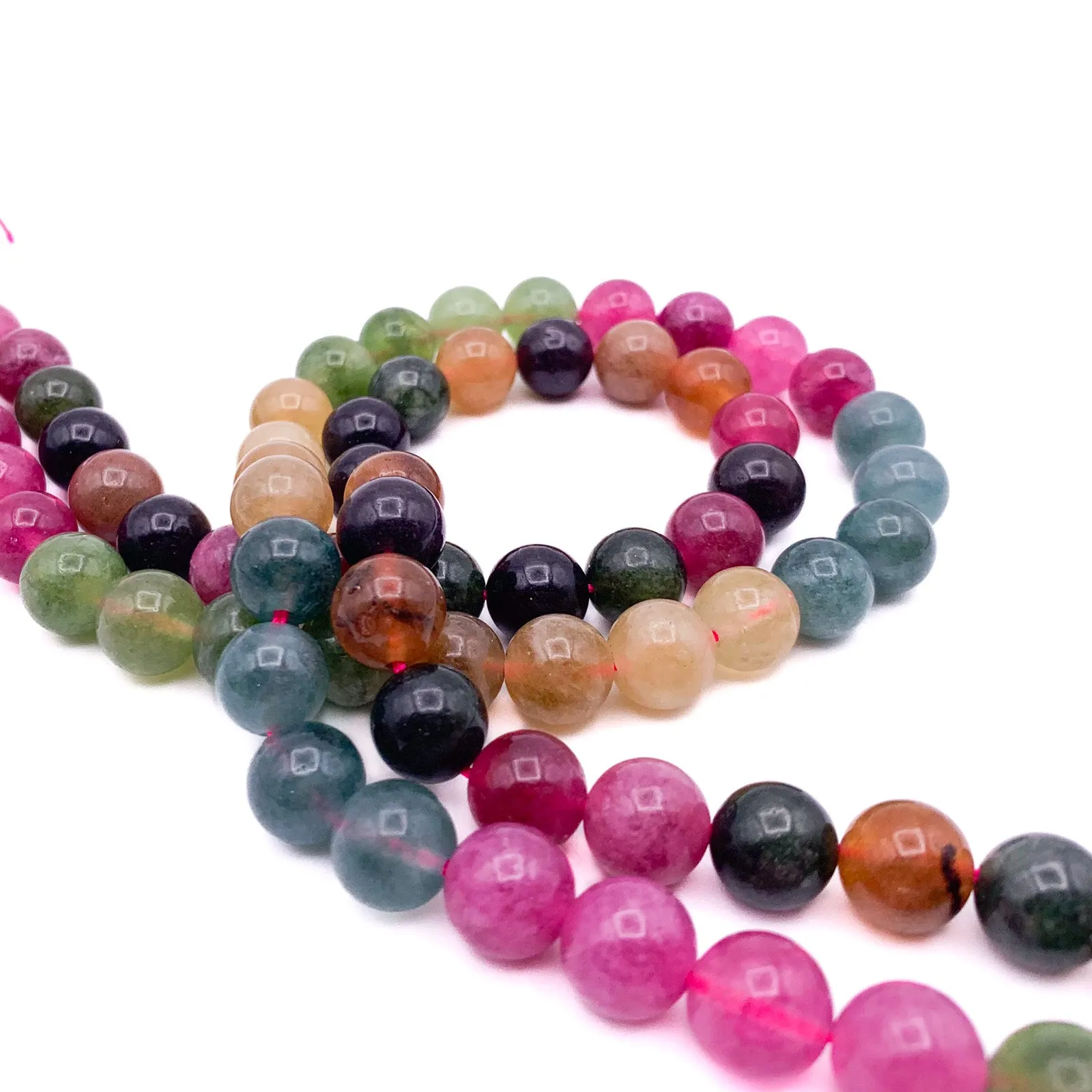 Tourmaline Watermelon 10.5mm Smooth Rounds