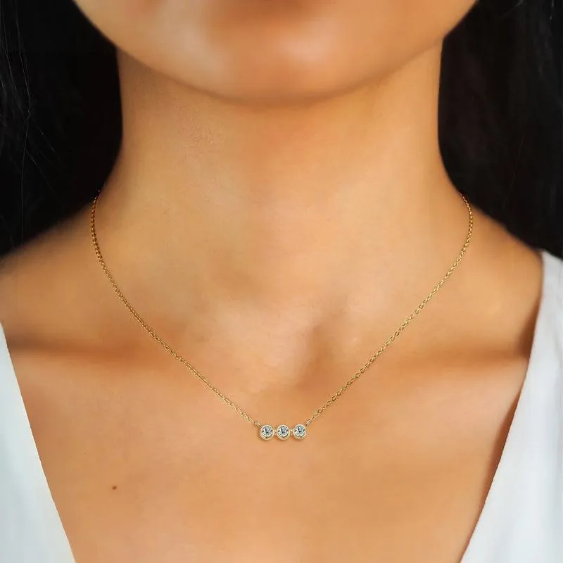 Triple Blessings Premium Moissanite Pendant Necklace