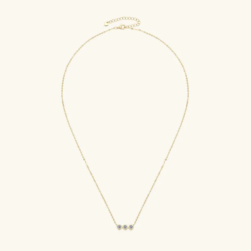 Triple Blessings Premium Moissanite Pendant Necklace