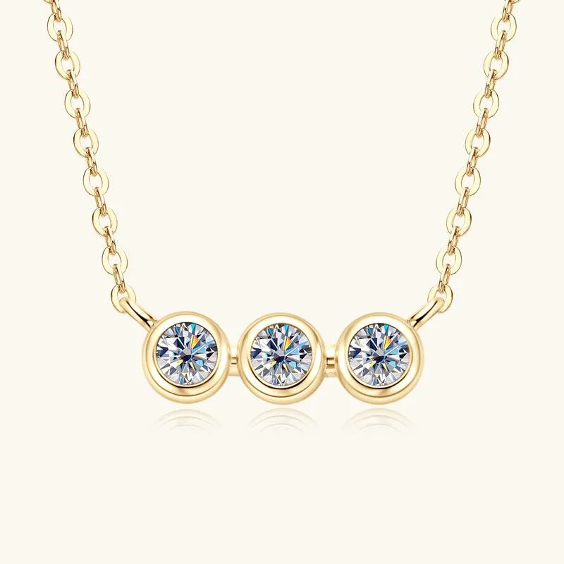 Triple Blessings Premium Moissanite Pendant Necklace