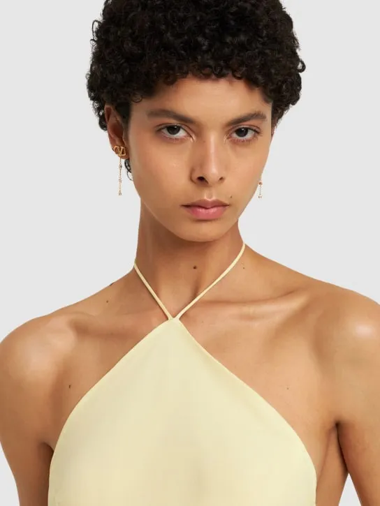 Valentino Garavani   Mini V logo signature crystal earrings 