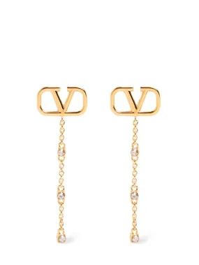 Valentino Garavani   Mini V logo signature crystal earrings 