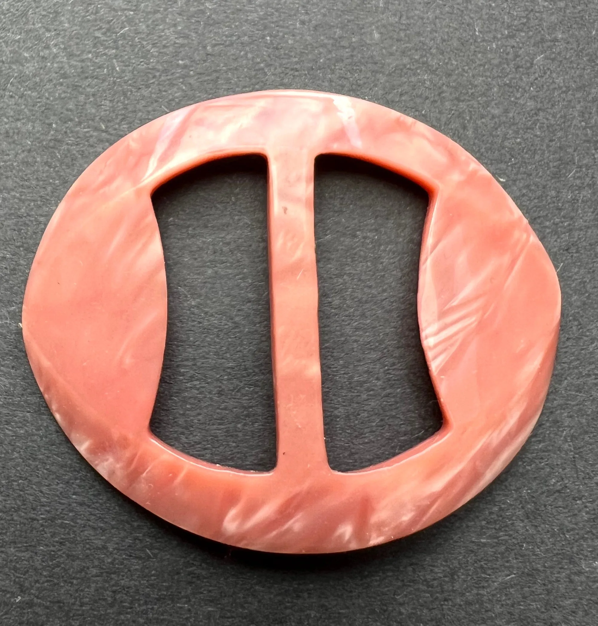 Venetian Pink Curved AND Pointy 5cm Vintage Deco Buckle