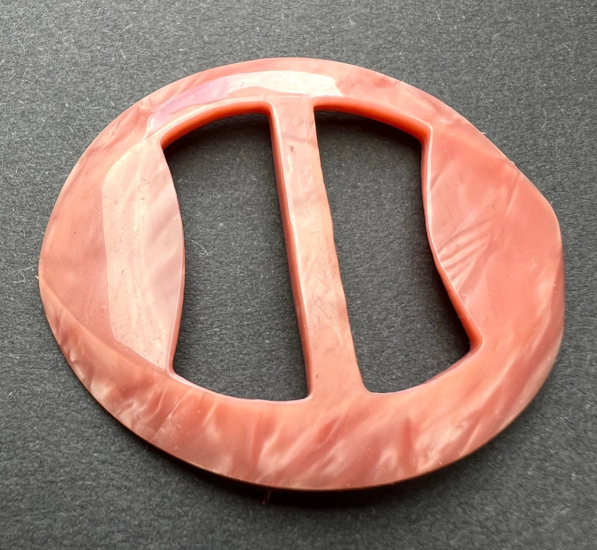Venetian Pink Curved AND Pointy 5cm Vintage Deco Buckle