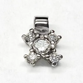 White Gold pendant with Diamond Cluster