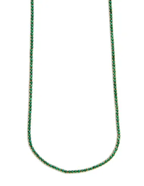 Yellow Gold Malachite Tennis Necklace